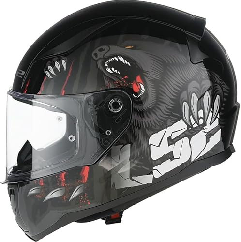 LS2 Helme Rapid II Claw Integralhelm, Schwarz, glänzend, mit Zulassung 22.06, Größe XL (61/62)