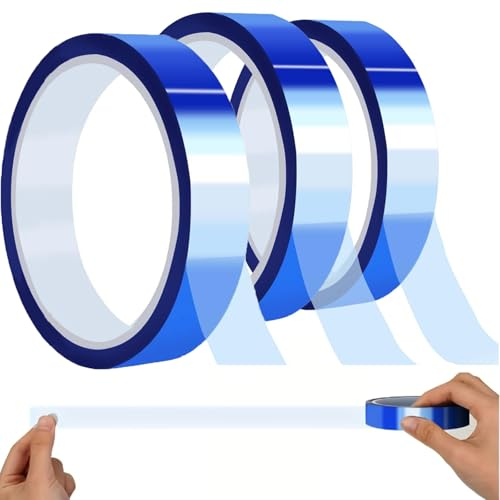 3 Rollen Hitzebeständiges Klebeband, Sublimation Klebeband, Hohen Temperaturen Klebeband Polyimid Nickelband Hitzeschutzband Elektronik Isolierband für Elektronische Leiterplatten(Blau 20mm × 33m)