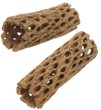 CIYODO 2stücke Harz Garnelen Versteck Aquarium Dekoration Fisch Tank Ornament Mit Simulation Holz Design Für Garnelen Und Fische Praktisches Versteck Und Landschaftsgestaltung