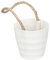 Ideen mit Herz Vase décoratif avec anse - Cache-pot - Plastique - Blanche à décorer - Blanc - Hauteur : 8,5 cm - Diamètre : 9,4 cm - Blanc