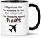 Joymaking Aviation Coffee Mug - In My Head I'm Thinking About Planes for Men, Fathers Day Aeroplane Gifts for Pilots, Funny Planes Mug, 11Oz Black