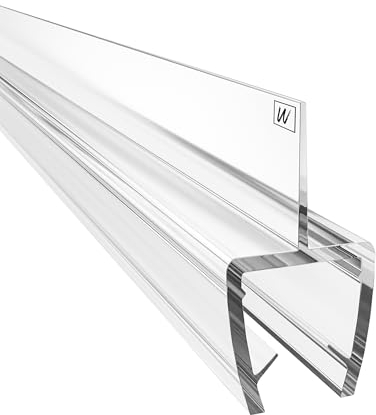 WAKA Premium Duschtür & Duschlippe PRO-X, Duschdichtung Optisch Transparent, Dichtung Dusche Glastür 8-10mm, 100cm Duschkabine & Duschtürdichtung, kompatibel mit einer Schwallschutzleiste Dusche