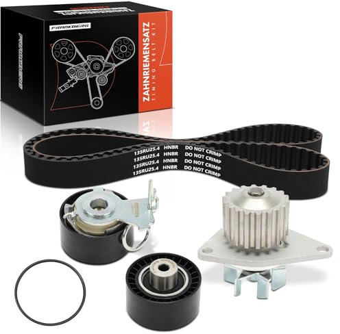 Frankberg Kit de Courroie de Distribution Pompe à eau Essence Compatible avec 206 SW 2E/K 1.4L 2003-2008 207 WA WC 1.4L 2006-2013 C3 I FC FN 1.4L 2003-2010 C4 Coupé LA 1.4L 2004-2011
