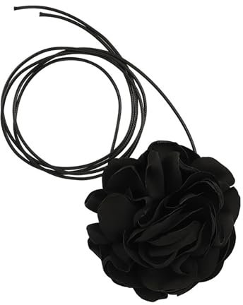 Ticome Flower Choker Necklace for Women Girls, Large Rose Flower Necklace Elegant Rose Boho Floral Choker Tie The Neck Chain,Women's Dance Party Decoration Accessories