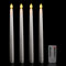 PTSBENCO LED Candles Taper Candles with Timer, 4-Piece Battery Operated Flameless LED Candle Set, White