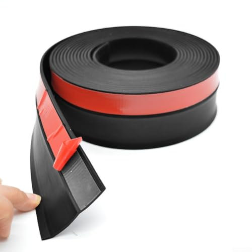 10 m Garagentor-Dichtungsstreifen, selbstklebend, entworfen, um eine zuverlässige Barriere gegen die Elemente zu bieten, hält Ihre Garage isoliert und vor Regen, Wind und Staub geschützt (schwarz, 10