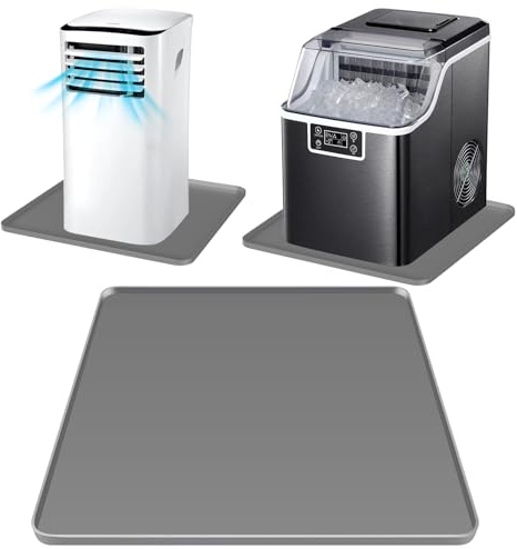 WUDIALIEN Tragbare Silikonmatte für Klimaanlage, Eiswürfelmaschine (grau, 50,8 x 50,8 cm)