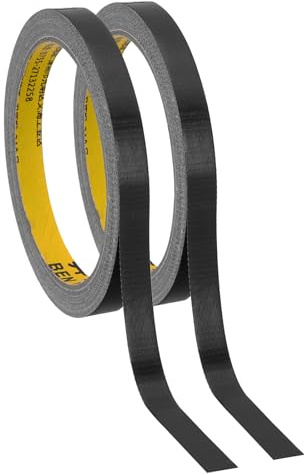 PATIKIL 2 Rollen Gewebeband, 10 mm x 10 m Gewebeklebeband, Panzertape Wasserfest, Reparaturband, Panzerband, Schwarz Buchbindungsband, Selbstklebend zur Reparatur, Bücher