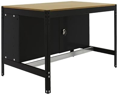 PRORGEAL Werkbank Buffalo mit Schrank | HxBxT 84x90x61cm | Traglast 400kg | Anthrazit | Werktisch Arbeitstisch Werktisch