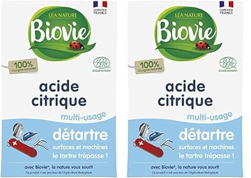 Biovie - Acide citrique multi-usage, détartre 350g (Lot de 2)