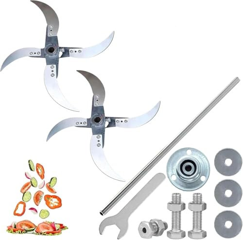 Upgraded Household Farming Grass Shredder Knife Blades, Adjustable Diameter Vegetable Shredder Set, Easy to Use Home Grass Cutter, Improved Chopping Efficiency for Grass and Vegetables (1)