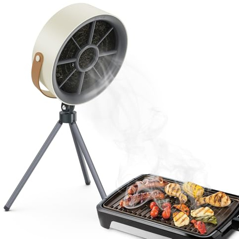 LOFICOPER Portable Extractor Fan, 1200Pa Portable Cooker Hood with 3-Speed Exhaust Fan, Detachable Tripod, Supports Standing/Hanging/Handheld, Mini Desktop Range Hood for Kitchen, BBQ, Hot Pot