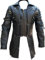 Gothic Black Leather Trench Coat, Long Steampunk Style with Buckles and Lace-up Sleeves, Men's Alternative Fashion Jacket (UK, Alpha, 3XL, Regular, Regular, Standard, Black)