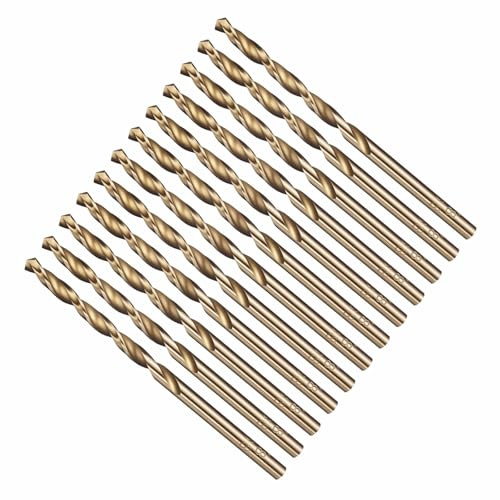 CoCud 3.2mm Drill Bit 1/8 Cutting Diameter 4241 HSS for Wood 12-Pieces | Gold 118° Cutting Angle Versatile Jobber Bits - (Applications: for Drilling Plastic Wood Soft Thin Metal