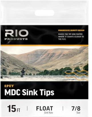 RIO Products MDC Tip Spey Fly Fishing Line, Progressive Density Sink Tips, Color-Coded Loops, Smooth Turnover & Depth Control, 12ft #5/6 H/I