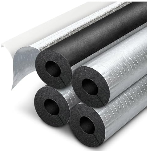 Isolation de Tuyau Manchon d'Isolation Thermique, Diamètre Intérieur 16-114 mm, Épaisseur 10-30mm Isolant Tuyau Chauffage avec Feuille d'Aluminium pour Chauffage et Sanitaire(114mm*20mm*0.95m)