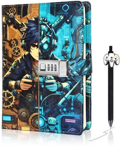 Jeu Journal Intime Garçon avec Cadenas Gamer Cadeaux Carnet Secret Enfant
