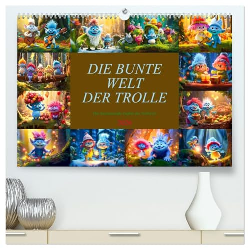 Die bunte Welt der Trolle (hochwertiger Premium Wandkalender 2026 DIN A2 quer), Kunstdruck in Hochglanz: Ein Jahr voller Trollzauber, tauche ein in die farbenfrohe Welt der Trolle (CALVENDO Spass)