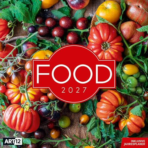 Food Broschürenkalender 2027 - 30x30 - Art12 | Stilvoller Küchen-Kalender im schlanken Hochformat (aufgeklappt 30x60 cm) | mit Eintrage-Kalendarium