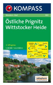 KOMPASS Wanderkarte 861 Östliche Prignitz - Wittstocker Heide 1:50.000: markierte Wanderwege, Hütten, Radrouten