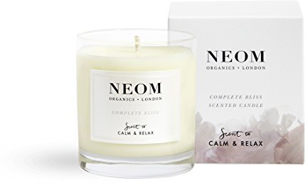 NEOM- Complete Bliss Scented Candle, 1 Wick | Blush Rose, Lime & Black Pepper | Essential Oil Aromatherapy Candle | Scent to De-Stress,White,185 g (Pack of 1),1101172
