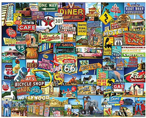 White Mountain 1114 Roadside America Jigsaw Puzzle, Multi-Colored, 1000