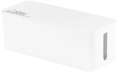Callstel Kabelboxen Steckdose: Kabelbox groß, 40,8 x 15,8 x 13,4 cm, weiß (Steckdosenleiste-Kabeldosen, Kiste für Kabel, Box für Kabelsalat)