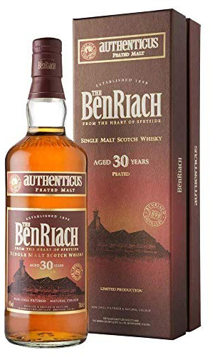 Benriach 30 Years Old AUTHENTICUS Peated Malt mit Geschenkverpackung Whisky (1 x 0.7 l)