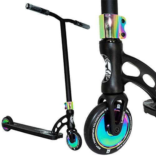 MGP Madd Gear MGO Vx10 PRO F26 LTD Stunt-Scooter H=80cm Trick Park Tret Roller schwarz Rainbow Neochrome + Fantic26 Sticker