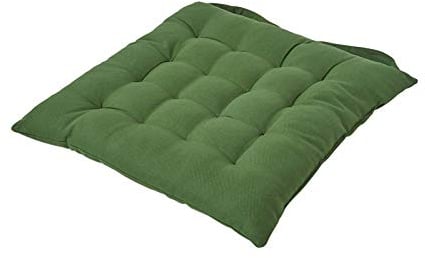 Homescapes Stuhlkissen 40x40 cm olivgrün – Sitzkissen Outdoor/Indoor mit Baumwollbezug, Sitzpolster waschbar und Oeko-TEX-Zertifiziert für Esszimmer-, Küchen- & Gartenstühle