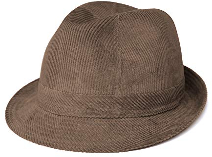 fiebig Westminster Cordhut | Trilby für Damen & Herren aus Baumwolle | Viele Farben und Größen | Fedora mit Kordgarnitur, Innenband & Mesh-Futter (58-L, Braun)
