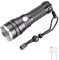 WESLITE Linterna LED Alta Potencia 5000 Lumens, XHP50 Linterna LED Recargable Super Brillante USB Linternas Táctica 3 Modos con Zoom para Acampar Pesca(Batería Incluida)