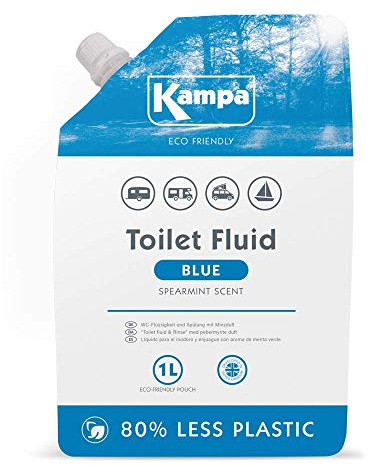 Kampa Cleaning Fluids and Toilet Cleaner Range (Eco Friendly Blue Toilet Fluid 1L Eco Pouch)