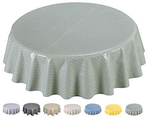 Home Direct Wachstuch Tischdecke Abwaschbar 160cm (Rund 160cm, Salbeigrün)