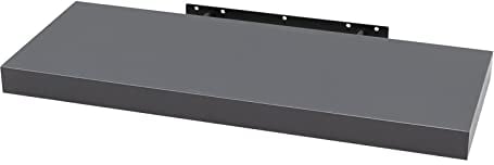 WOLTU Wandboard Wandregal CD DVD Regal Bücherregal Schweberegal Holz Board 80x22.9x3.8cm dunkel grau für Büro, Wohnzimmer, Schlafzimmer, Küche RG9318dgr