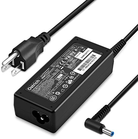 Smart Blue Tip 65W 45W Laptop Charger for HP Chromebook, Stream, X360 Pavilion, Envy, Spectre, Elitebook, ProBook, and More 741727-001 AC Adapter Power Supply