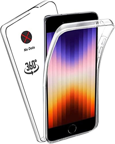 KP TECHNOLOGY iPhone SE 2022 / iPhone SE 2020 / iPhone 8 / iPhone 7 Front and Back Case, Clear Transparent Slim Shockproof 360° Front and Back Full Body TPU Gel Case Cover (CLEAR)