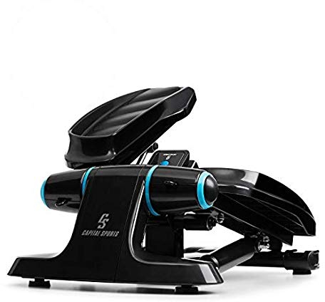 Capital Sports Stepper, Mini Stepper für Zuhause, Swing Stepper mit 110 kg Belastung, Stepper für Bessere Fitness, Multi-Computer mit LCD-Display, Power Ropes, Hydraulisches Dämpfungssystem, Orange
