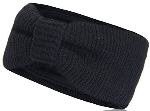 Vanessa & Melissa Gestricktes Damen Stirnband mit Schleife, Mädchen Haarband gefüttert mit warmem Fleece Innenfutter, Ohrenschützer SB1015