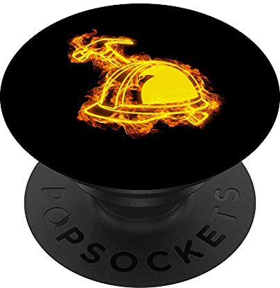 Fire Builder Helmet And Hammer Flames Construction Worker PopSockets Swappable PopGrip