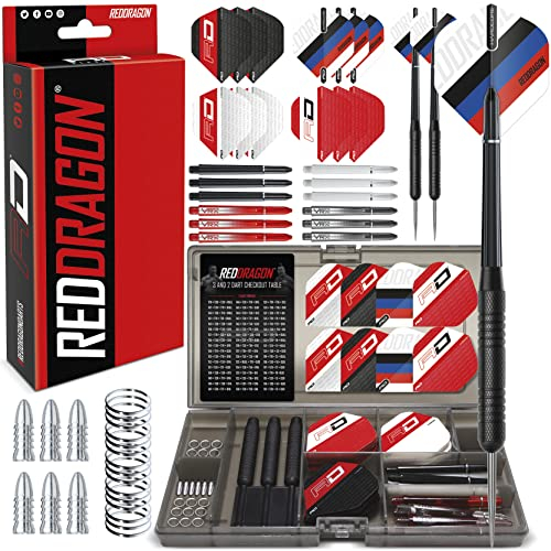 RED DRAGON Darts – Gerwyn Price Iceman – Professionelles Dartset. Ultimatives 50-teiliges Dartset mit Dartpfeilen und Zubehör