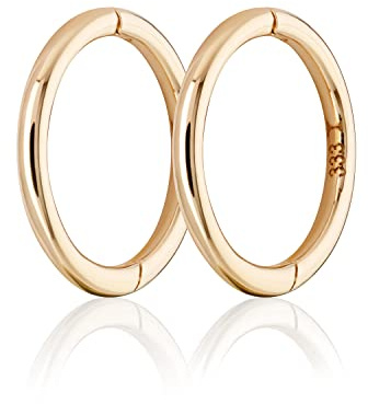 NKlaus Paar 12mm mini Klappcreole 333 Gelbgold 8 Karat Ohrring 1,0mm breite Ohrhänger 2133