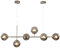 KCO Moderna lámpara colgante de techo de 6 luces, globos de cristal de mediados de siglo, lámpara colgante Sputnik, lámpara colgante ajustable para cocina, isla, sala de estar, comedor (plata + gris