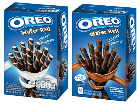 Oreos Oreo Lot de 2 rouleaux de papier gaufrette Chocolat 53,9 g Vanille 53,9 g