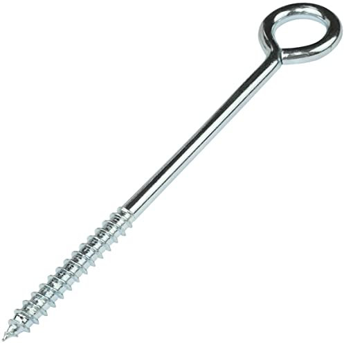 AERZETIX - C57949 - Juego de 10 ganchos para atornillar Ø6x100mm - cáncamos autorroscantes cerrados - tornillos de ojo - en acero - color plata