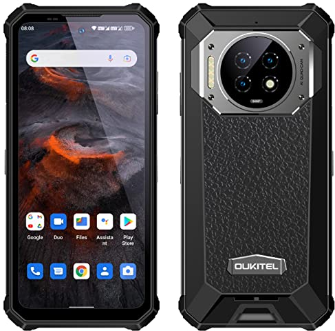 OUKITEL 21000mAh Akku Outdoor Smartphone Ohne Vertrag WP19, 64MP Dreifachkamera IR-Nachtsicht, Android 12 IP68 Wasserdichtes Stoßfestes Handy, Helio G95 8GB+256GB, 6,78’’ FHD+, 33W Schnellladung NFC