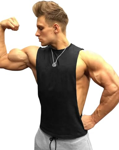 Hombre Sisa Baja Secado Rápido Camiseta Sin Mangas para Culturismo De Entrenamiento Camisas Musculosas Sin Mangas