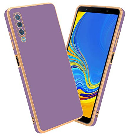 Cadorabo Hülle kompatibel mit Samsung Galaxy A7 2018 Schutzhülle TPU Silikon Case Liquid Design mit Kameraschutz Slim Kratzfest Weiche Gummi mit Rundumschutz Case Hülle für Galaxy A7 2018 in Lila