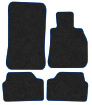 Compatible with Car Mats for BMW 1 Series (2004-2011) [Hatchback] Carpet | Blue Edge Trim Tailored Fit Floor Mats Full Coverage Protection Accessories Easy Clean Anti Slip Made in the UK