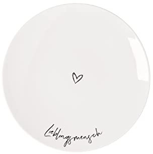 Villeroy & Boch - Statement Assiette Pour Le Petit-Déjeuner Lieblingsmensch 21 X 21 X 2,5 Cm, Assiette En Porcelaine Blanche